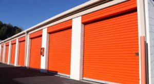 orange roll up self storage door