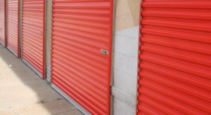 red roll up self storage door