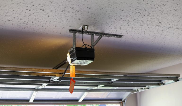 Automatic Garage Door Opener Motor on the Ceiling