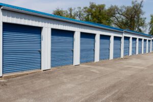Storage Units with Blue Doors